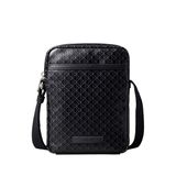Calvin Klein Siyah Erkek Postacı Çantası EMBLEM AOP COATED SLIM REPORTER