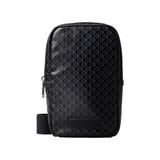 Calvin Klein Siyah Erkek Postacı Çantası EMBLEM AOP COATED SQUARE SLING