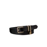 Calvin Klein Siyah Kadın Kemer MONOGRAM CHARM KEEPER BELT 25MM