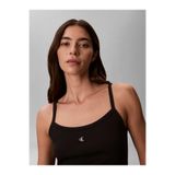 Calvin Klein SL 2X2 BABY RIB STRA, UB1 Kadın Siyah T-Shirt & Polo