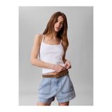 Calvin Klein SL 2X2 BABY RIB STRA, YAF Kadın Beyaz T-Shirt & Polo