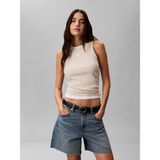 Calvin Klein Sl Monogram Patch Wa Bej Kadın Kolsuz Tişört - 2XS