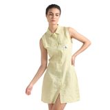 Calvin Klein Sleeveless Cotton Shirt Dress Kadın Elbise, Yeşil, Xs