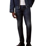 Calvin Klein Slim Tapered Fit Termal Kumaşlı Jean Pantolon - Koyu Mavi, 32, LV04RD914G, DARK CRESCENT, Erkek