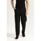 Calvin Klein Slim Tapered Knit Pleated Pant Erkek Chino Pantolon Siyah