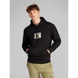 Calvin Klein SMALL CK BOX HOODIE Erkek Sweatshirt, Siyah, M