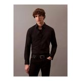 Calvin Klein Solid Slim Erkek Siyah Gömlek