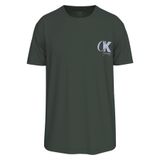 Calvin Klein Ss 20S Eu Ck Overlap Graphic Tee Erkek Bisiklet Yaka T-Shirt Yeşil