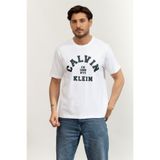 Calvin Klein SS 20S LN Calvin College Graphic Erkek Bisiklet Yaka T-Shirt Beyaz