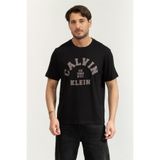 Calvin Klein SS 20S LN Calvin College Graphic Erkek Bisiklet Yaka T-Shirt Siyah