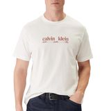 Calvin Klein SS 30S WHSL CK NYC GRAPHIC TEE Erkek T-shirt, White Greige, S
