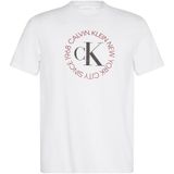 Calvin Klein SS 30s WHSL CK WORD CIRCLE GRAPH Erkek T-shirt, Brilliant White, L