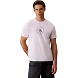 Calvin Klein SS 30s WHSL CK WORD CIRCLE GRAPH Erkek T-shirt, Brilliant White, M