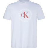 Calvin Klein SS 30s WHSL CK WORD CIRCLE GRAPH Erkek T-shirt, Casual Blue, M