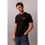 Calvin Klein Ss Badge 30S Jersey Erkek Bisiklet Yaka T-Shirt Siyah
