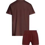 Calvin Klein s/s boxer set Erkek Pijama Takımı truf brwn top/diamond lg syrah btm M