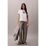 Calvin Klein Ss Boxy Seasonal Mon Kadın Bisiklet Yaka T-Shirt Beyaz