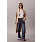 Calvin Klein Ss Classic Ck Nyc Lo Kadın Bisiklet Yaka T-Shirt Beyaz