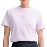 Calvin Klein SS CLASSIC SEASONAL GRAPHIC TEE Kadın T-shirt, Frosty Lilac, S