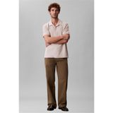 Calvin Klein Ss Easy Micro Waffle Polo Yaka T-Shirt, S, LV04RF205G, BEJ, Erkek