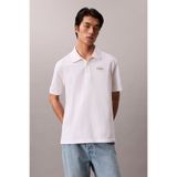 Calvin Klein Ss Easy Monologo Casual Pique Po Erkek Polo Yaka T-Shirt Beyaz