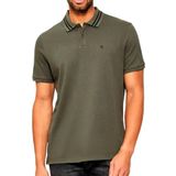Calvin Klein Ss Monogram Pique Tipped Polo Yaka T-Shirt, S, LV04RC276G, Gri, Erkek