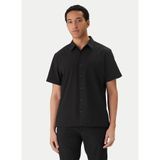 Calvin Klein Ss Solid Seersucker Gömlek, M, LV04LF109G, Siyah, Erkek