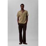 Calvin Klein Ss Solid Seersucker Gömlek, XS, LV04LF109G, Haki, Erkek
