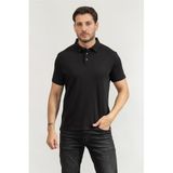 Calvin Klein ss supima chest emb polo Erkek T-shirt black S