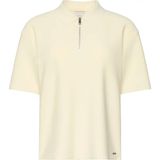 Calvin Klein Ss Taılored Knıt Collar Zıp Top Kadın Krem Polo T-Shirt - 2XS