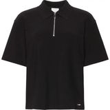 Calvin Klein Ss Taılored Knıt Collar Zıp Top Kadın Siyah Polo T-Shirt - XS