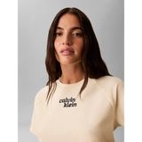 Calvin Klein Ss Towel Terry Cropp, Tgy Krem Kadın T-Shirt - 2XS