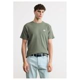 Calvin Klein SS Waffle Badge Crewnk Tee Bisiklet Yaka T-Shirt, 2XL, LV04RD008G, Bej, Erkek