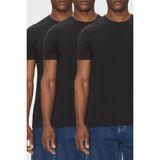 Calvin Klein Streç Pamuklu Regular Fit Bisiklet Yaka 3 Pack T Shirt LV00NB4185UB1 Erkek T Shirt LV00NB4185 Ub1 - 2XL - Siyah
