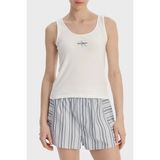 Calvin Klein Streç Pamuklu Yuvarlak Yaka Logolu Atlet LV00QS7603100 Bayan Atlet LV00QS7603 100 - Beyaz - XL