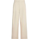 Calvin Klein Stretch Chino W/Pleat - Wide Le Kumaş Pantolon, 36, LV044D664G0XG, Krem, Kadın