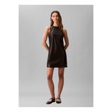 Calvin Klein Suni Deri Mini Elbise, S, 5003344616, Siyah, Kadın