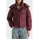 Calvin Klein Suya Dayanıklı Boxy Fit Çıkarılabilir Kapüşonlu Şişme Mont LV047D501GGEX Bayan Mont LV047D501G Gex - Bordo