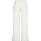 Calvin Klein THE WIDE LEG RAW HEM CHALK WHITE Kadın Beyaz Pantolon