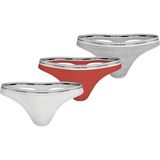 Calvin Klein Thong 3'lü Paket Külot, L, 000QD5209E, Beyaz-Gri-Kırmızı, kadın