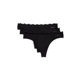 Calvin Klein THONG 3PK Kadın İç Giyim, Siyah, S