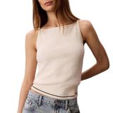Calvin Klein Triko Beyaz, L, LV047F321G, WHITE, Kadın