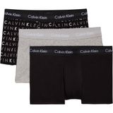 Calvin Klein Underwear Erkek Kalça Şortu 3'lü Paket - Pamuk Streç, Çok Renkli (Siyah/Gri Heather/Subdued Logo), XL