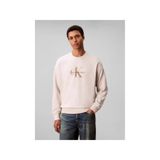 Calvin Klein Uzun Kollu 350gr Penye Monologolu Bisiklet Yaka Erkek Beyaz Sweatshirt LV04RD242G-67U