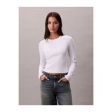 Calvin Klein Uzun Kollu Monogram Baby Kadın Beyaz T-shirt LV047A803G-YAA