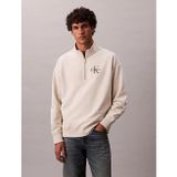 Calvin Klein Uzun Kollu Premium Penye Mikro Monologolu Erkek Beyaz Sweatshirt LV04RD236G-67U