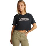 Calvin Klein varsity calvin klein boxy tee Kadın Shirt Ck Black S