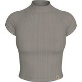 Calvin Klein Warm Texture Rıb Moc, Peo Gri Kadın T-Shirt & Polo - 2XS