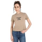 Calvin Klein washed puff print baby tee Kadın Shirt Taupe Gray S