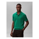 Calvin Klein Yeşil Erkek Logo Baskılı Kazak LV04LC326GL4G_SS SUPIMA COTTON POLO